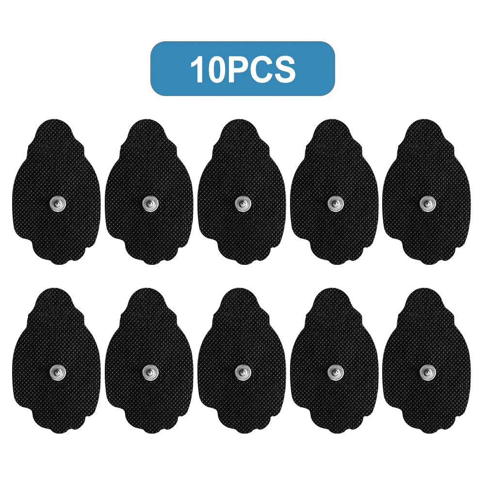 Pack of 10 oval TENS EMS electrode pads designed for muscle stimulation